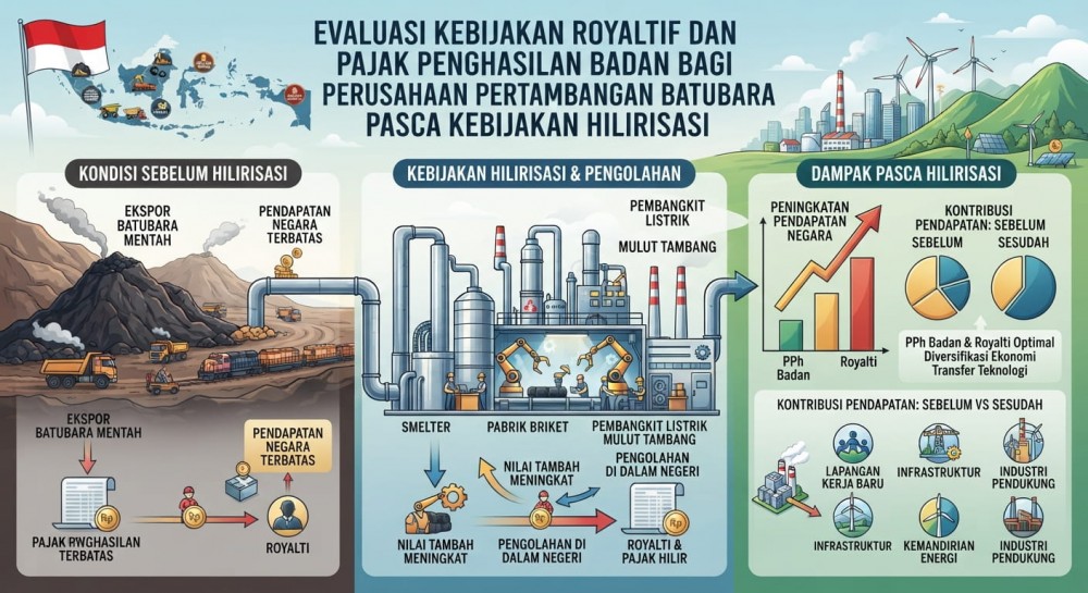 Evaluasi Kebijakan Royalti dan Pajak Penghasilan Badan bagi Perusahaan Pertambangan Batubara Pasca Hilirisasi