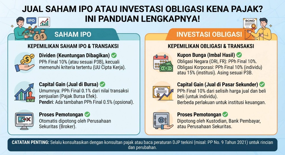 Jual Saham IPO atau Investasi Obligasi Kena Pajak? Ini Panduan Lengkapnya!