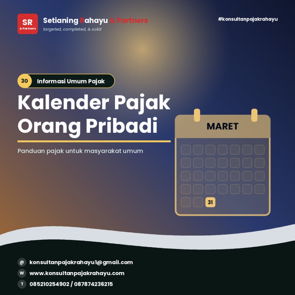 Kalender Pajak Orang Pribadi: Tanggal Penting yang Tidak Boleh Terlewat!