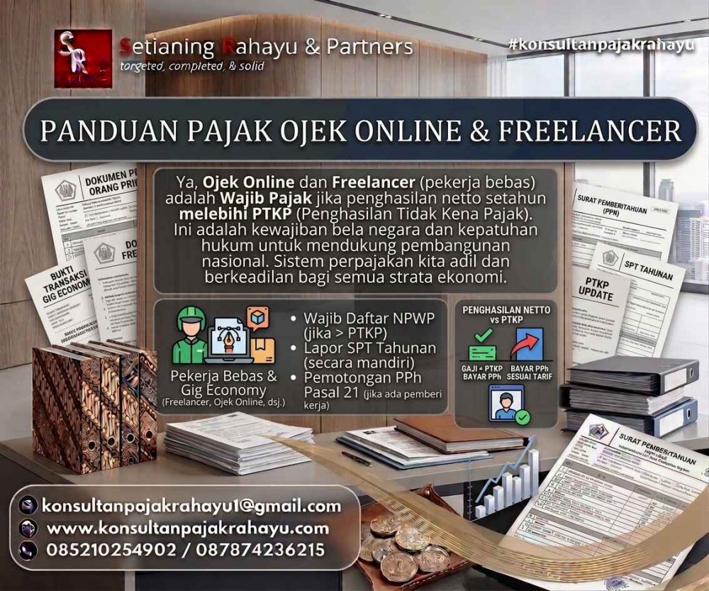 Ojek Online dan Freelancer, Apakah Wajib Bayar Pajak?
