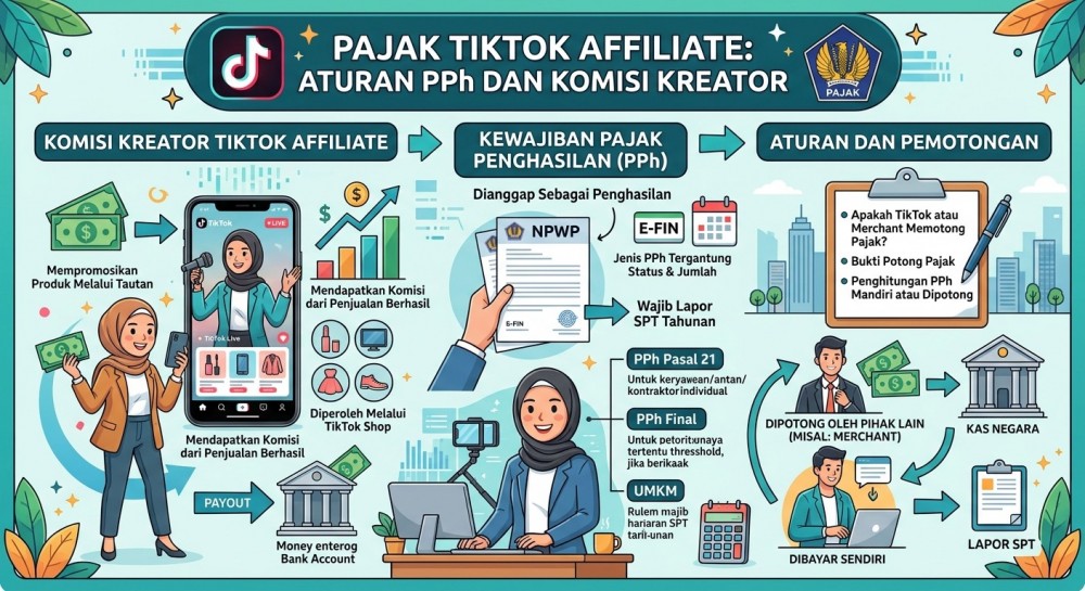 Pajak TikTok Affiliate dan Komisi Kreator di Indonesia