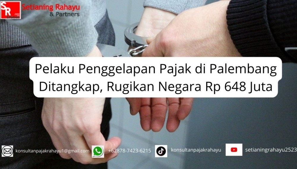 Pelaku Penggelapan Pajak di Palembang Ditangkap, Rugikan Negara Rp 648 Juta