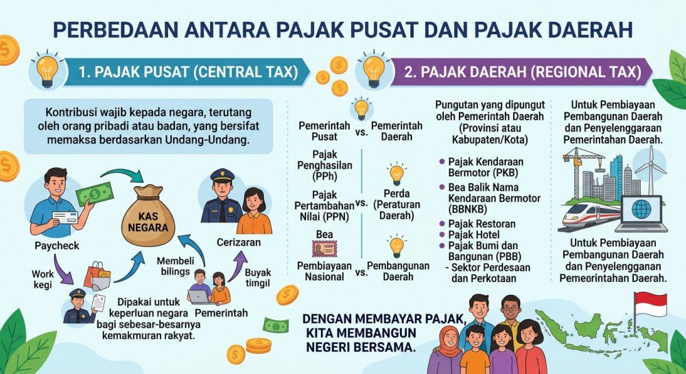 Perbedaan Antara Pajak Pusat dan Pajak Daerah