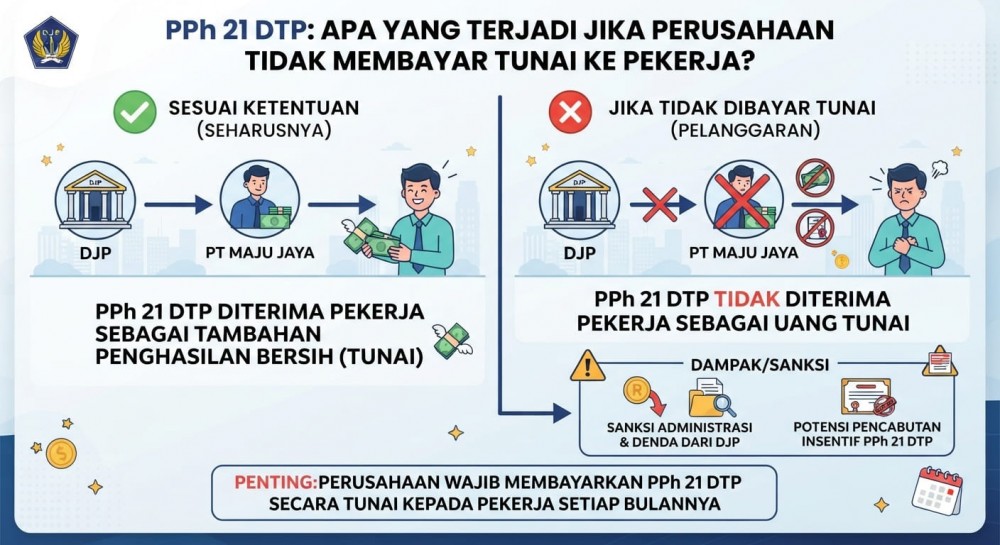 PPh 21 DTP: Apa yang Terjadi Jika Perusahaan Tidak Membayar Tunai ke Pekerja?