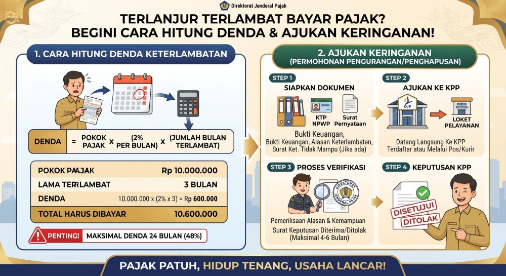 Terlanjur Terlambat Bayar Pajak? Begini Cara Hitung Denda & Ajukan Keringanan!