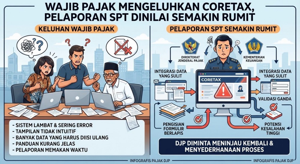 Wajib Pajak Mengeluhkan Coretax, Pelaporan SPT Dinilai Semakin Rumit